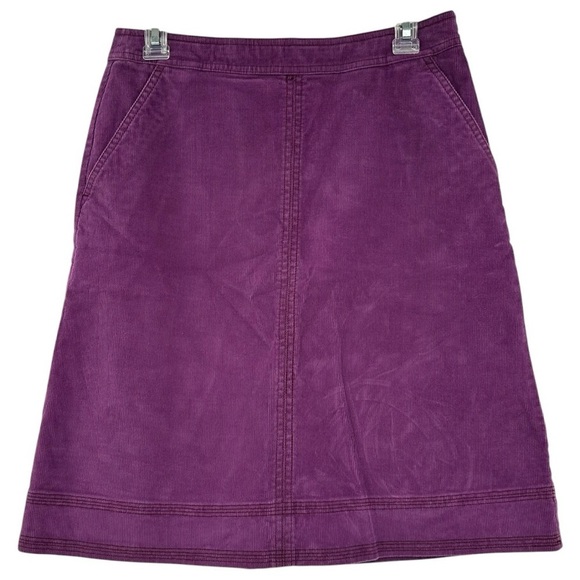 Boden Purple Corduroy A Line Career Business Skirt Size 6 - Picture 1 of 4